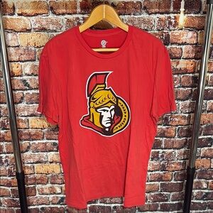 NHL hockey Ottawa Senators Red Graphic T-Shirt with Logo large men’s tee Canada